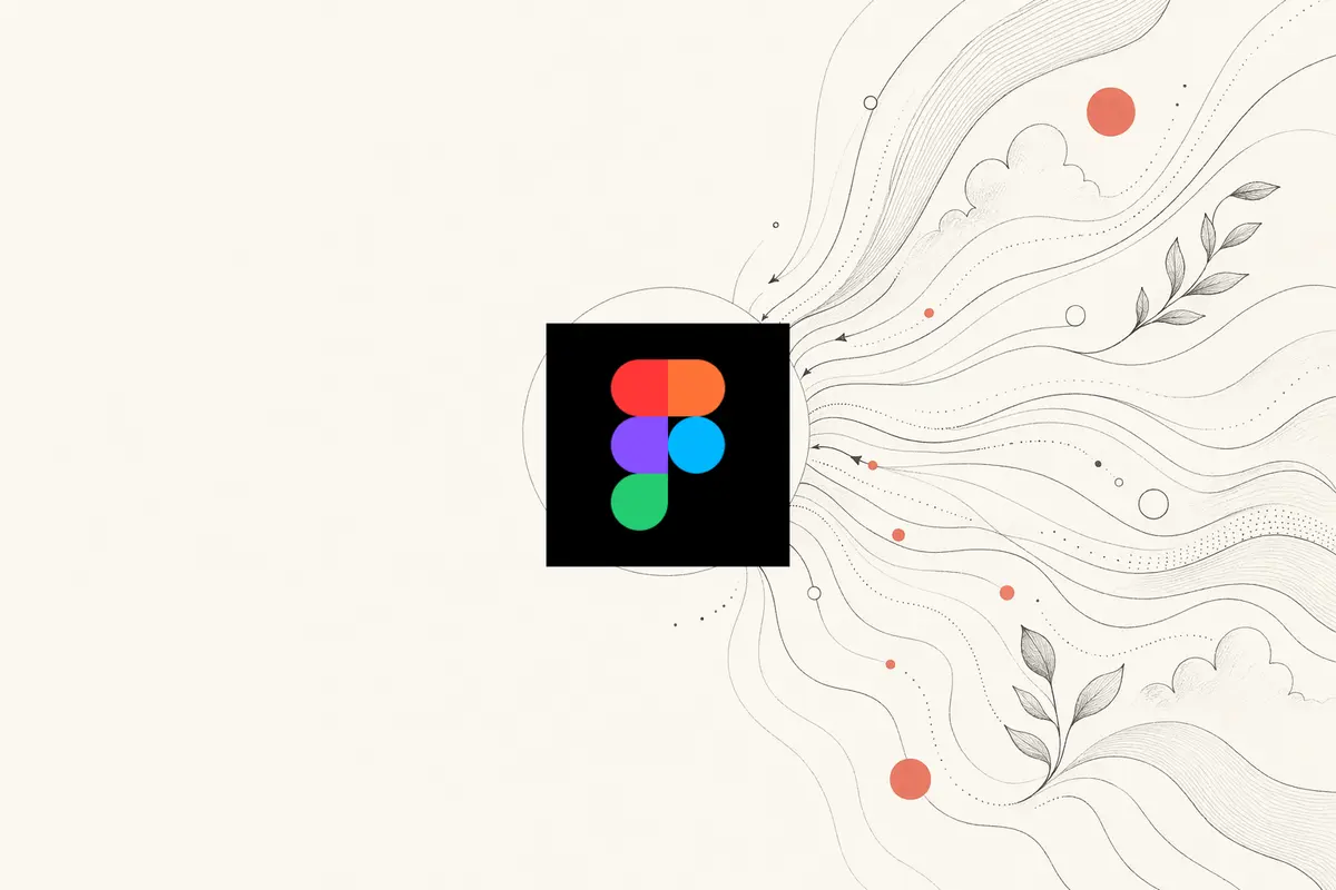 NEXGERCORE vs Figma Make — warm-paper editorial illustration of a prompt converging into a design hub you own