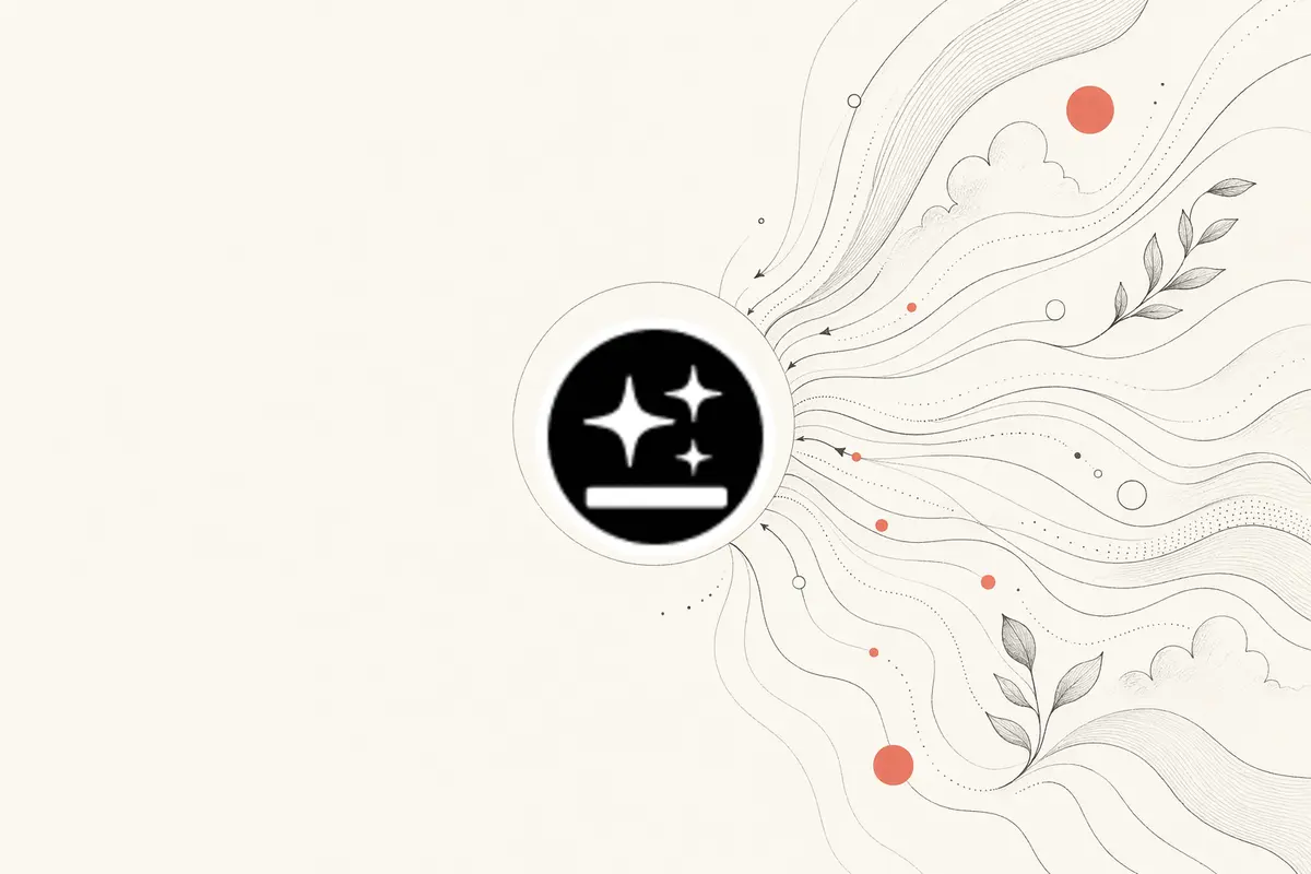 NEXGERCORE vs Genspark — warm-paper editorial illustration of a prompt converging into a design hub you own