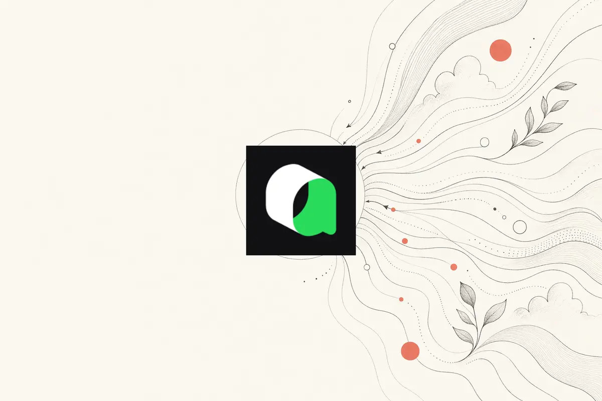 NEXGERCORE vs Qoder — warm-paper editorial illustration of a prompt converging into a design hub you own