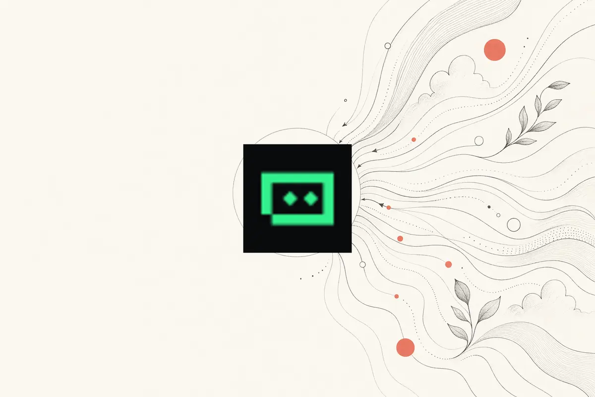 NEXGERCORE vs Trae — warm-paper editorial illustration of a prompt converging into a design hub you own
