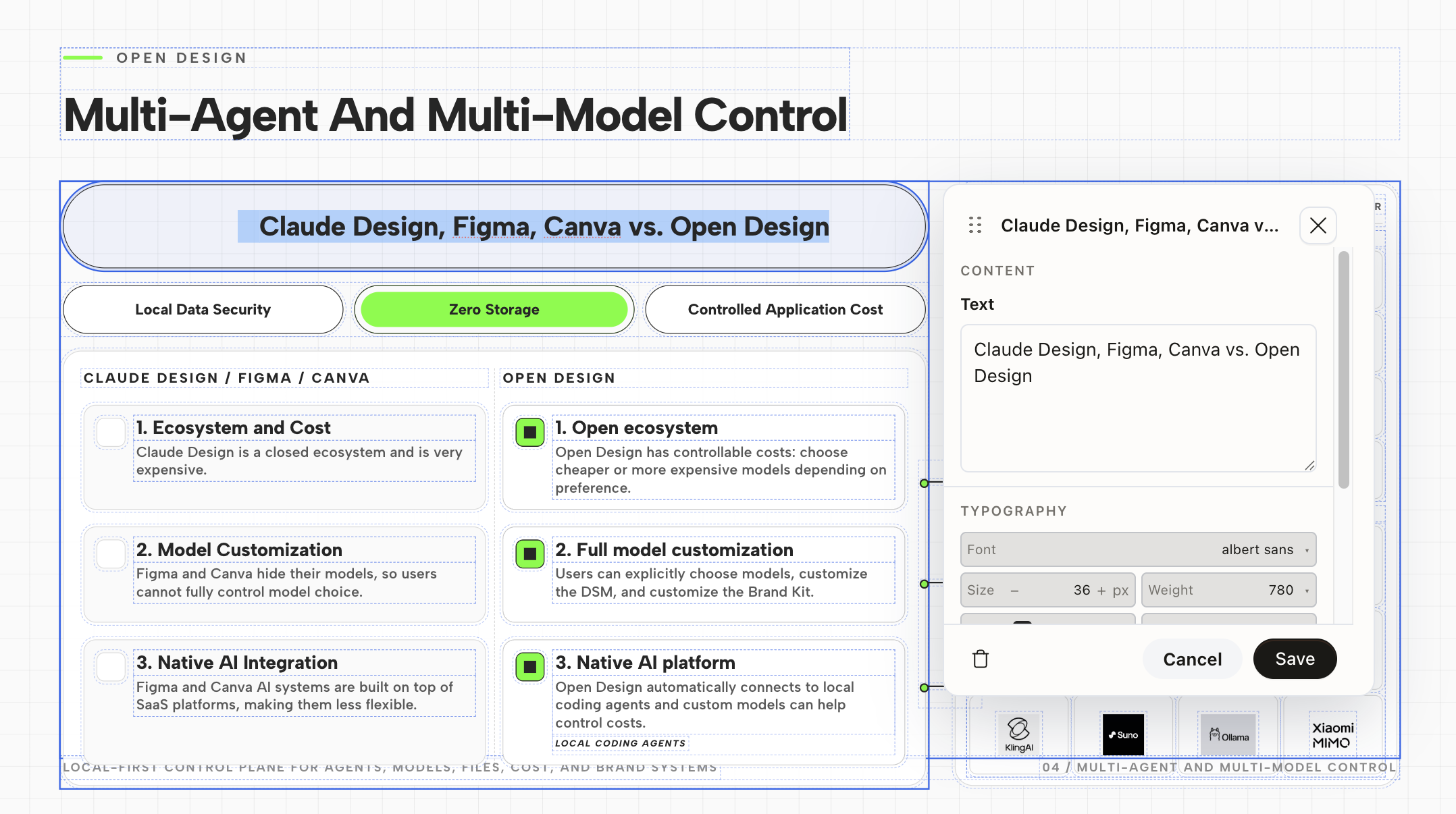 NEXGERCORE Edit panel editing selected slide text