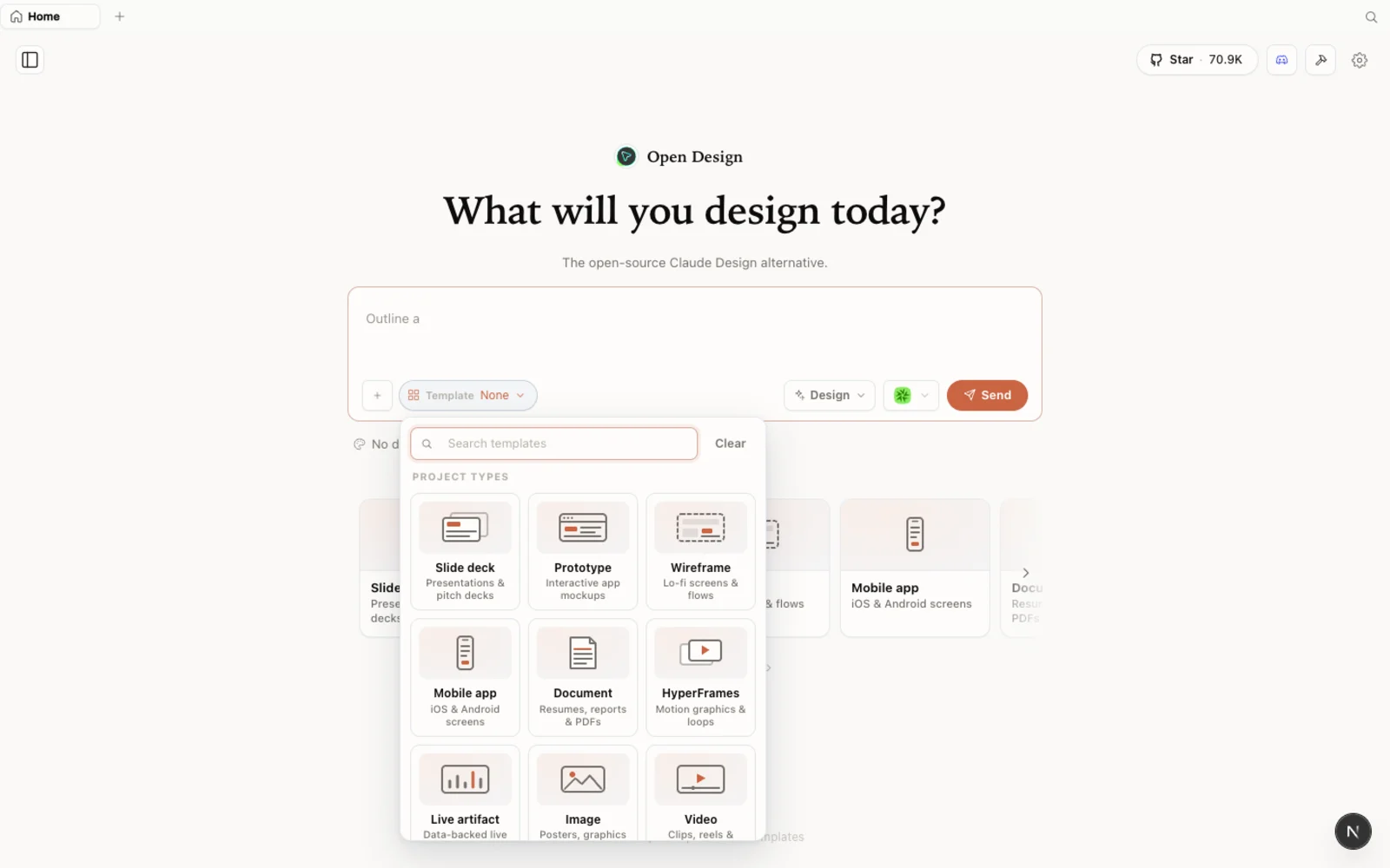 The NEXGERCORE templates library, with prototype, image, and video starting points.